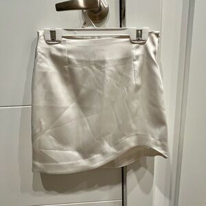 Bershka White Satin Mini Skirt